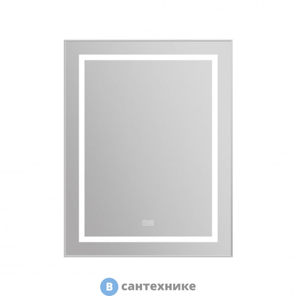Зеркало BelBagno SPC-KRAFT-685-885-TCH-WARM-NERO в алюминиевой раме со встроенным светильником, сенсорным выключателем и подогревом, 685x32x885 мм