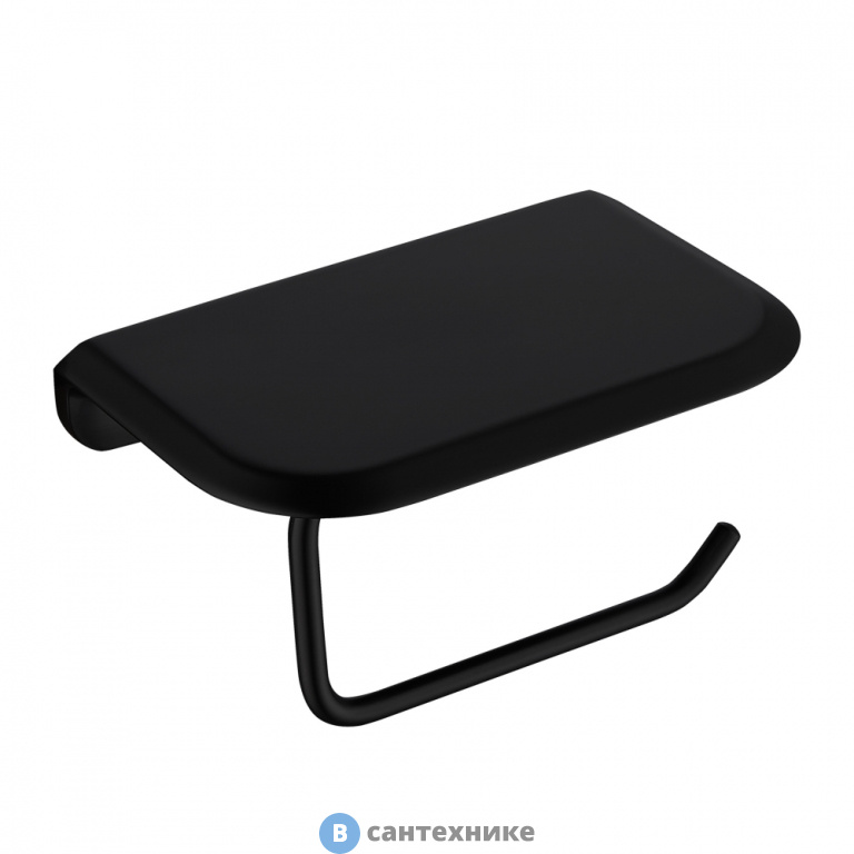 Бумагодержатель ABBER Nord AA1530B с полкой для телефона, чёрный матовый