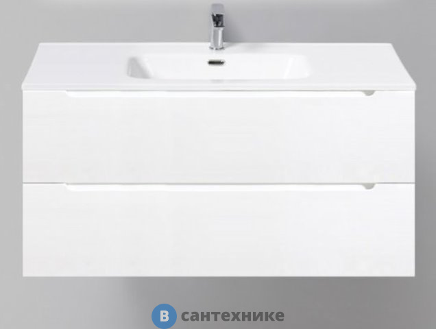 Тумба под раковину BelBagno 120 см ETNA-1200-2C-SO-BL-P подвесная с двумя выкатными ящиками, Bianco Lucido