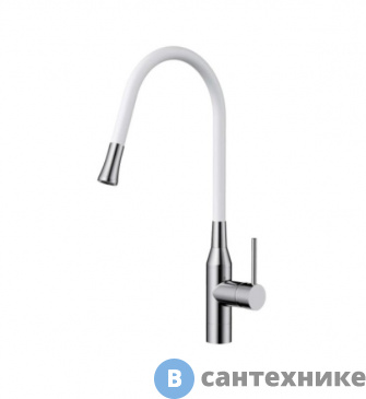 картинка Смеситель OMOIKIRI Yatomi-BN-WH нержавеющая сталь/белый (4994250)