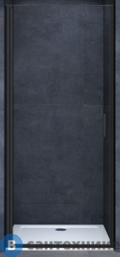 картинка Душевая дверь Vincea Alpha VDP-3AL600CLB, черный, стекло прозрачное
