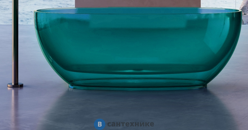Ванна ABBER Kristall AT9703Aquamarin 170х75 прозрачная бирюзовая
