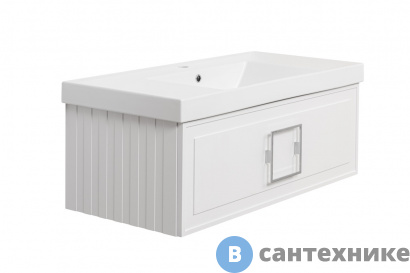 картинка Тумба под раковину La Fenice Cubo Bianco 100 см белая матовая (FNC-01-CUB-B-100)