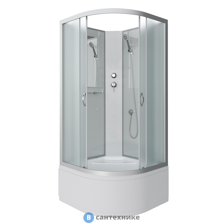 Душевая кабина Niagara NG-2309-14BK (1000х1000х2150) высокий поддон, стекло матовое