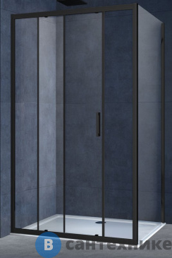 картинка Душевой уголок Vincea Alpha VSR-3AL9012CLB, 1200*900, черный, стекло прозрачное, без поддона