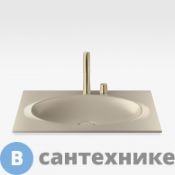 Раковина Armani Roca Island встраиваемая сверху 77х55см, 2 отв. под смеситель, со скр. переливом, greige (7.3277.6.0R3.0)