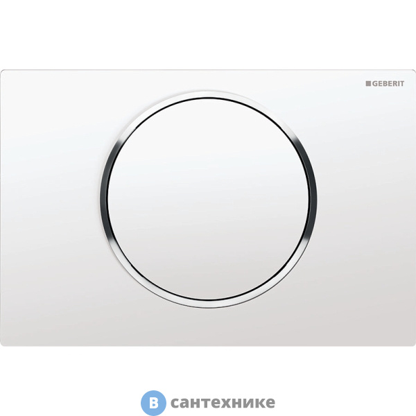 Смывная клавиша Geberit Sigma10, смыв/стоп: белый матовый/полированная /белый матовый, нержавеющая ст. (115.758.JT.5)