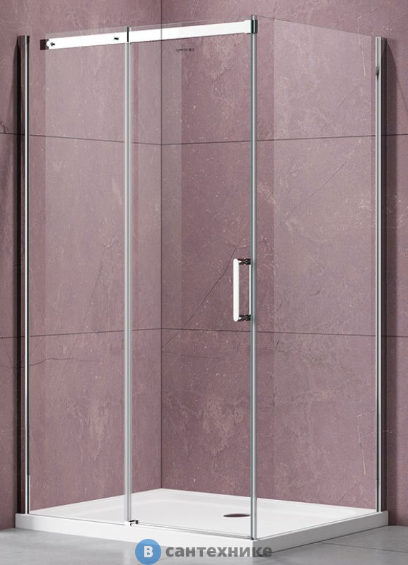 Душевой уголок Vincea Dice VSR-4D1014CL, 1400*1000, хром, стекло прозрачное, без поддона