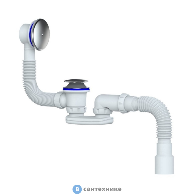 Слив-перелив Black&White SBA1757-3D для ванны c сифоном (комплект)