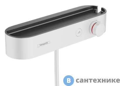 картинка Смеситель Hansgrohe ShowerTablet Select 24360700 термостат для душа, матовый белый