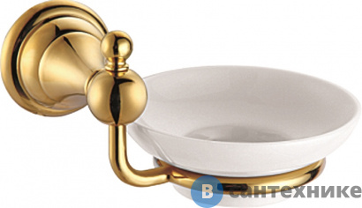картинка Мыльница AZARIO ELVIA керамическая, золото (AZ-91108G)