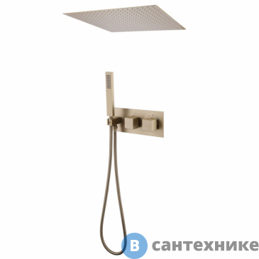 картинка Душевая система ABBER Daheim AF8255G скрытого монтажа без излива, термостат, золото матовое