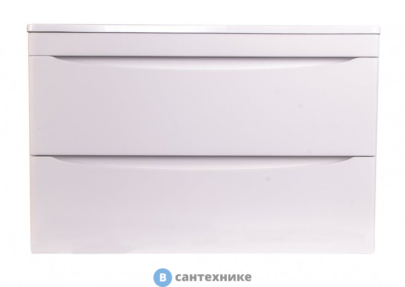 Тумба под раковину Style line Бергамо мини 80 (2 ящ.) Люкс антискрейтч белый, подвесная PLUS (2000565683005)