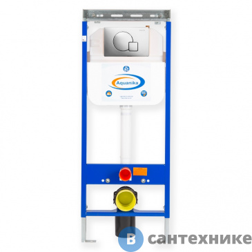 картинка Инсталляция Aquanika 10.702.45B.02.10 для п/унитаза BASIC ComboFix клавиша, крепёж, шумоиз. /113х45х12/ (хром)