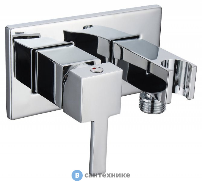 Смеситель Cezares CZR-DA6-01 для гигиенического душа со штуцером с держателем, хром