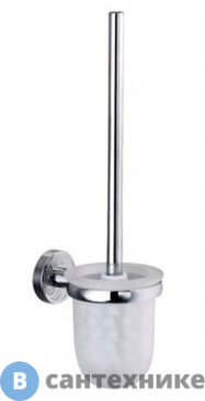 картинка Щетка для унитаза WasserKRAFT Isen K-4027 подвесная металл, хромоникелевое покрытие, матовое стекло