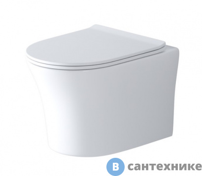 картинка Унитаз подвесной Grossman Style GR-4475S (490*365*355) безободковый с тонкой крышкой