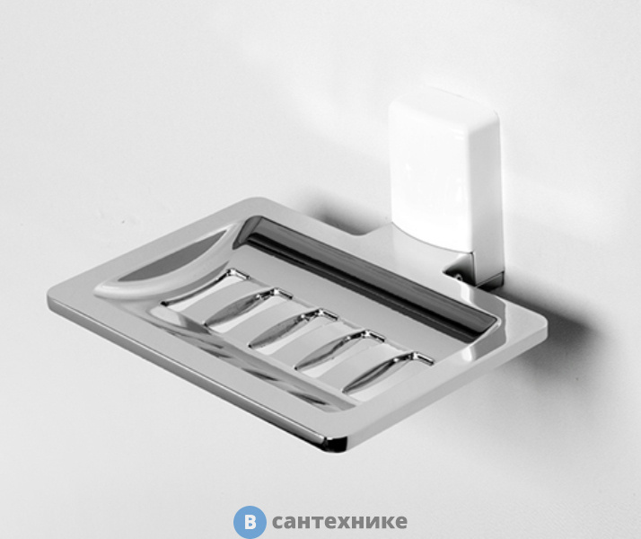 Мыльница WasserKRAFT Leine K-5069 White решетка металл, хромоникелевое покрытие, ABS - пластик