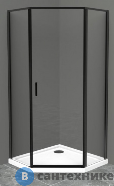 картинка Душевой уголок BelBagno UNO-195-P-1-90-C-NERO 900x900x1950, без поддона