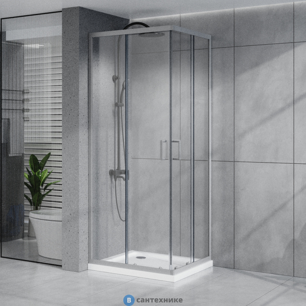 Душевое ограждение Azario VIENNA SQP-100х100х195-MGR-CL, прозрачное стекло 6 мм, профиль матовый графит (AZ-R36-100-MGR-CL)