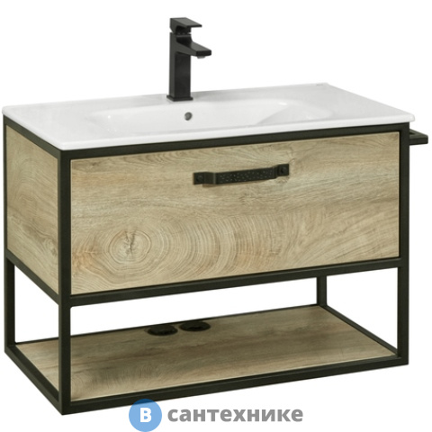 Тумба под раковину Акватон Лофт Фабрик 80 Дуб Эндгрейн (1A242401LTDU0)