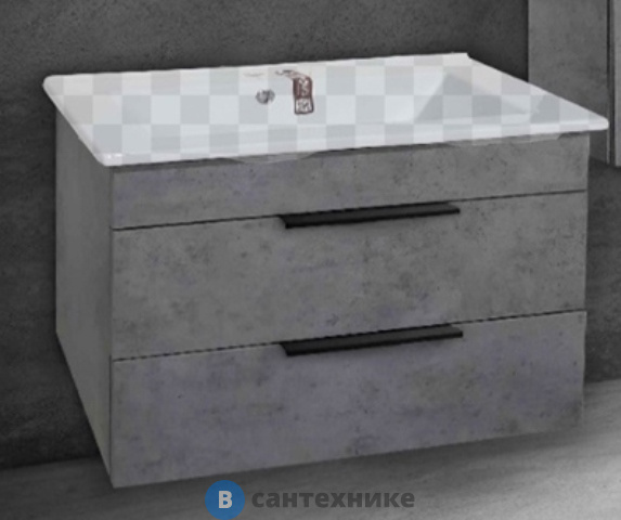 Тумба под раковину Grossman КРОСС-65  с 2-я ящ. бетон, подвесная (ум.Оскар-65)