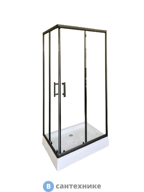 Душевой уголок Parly QZ81B (80*100*195) низкий поддон , алюм. полир.профиль,прозр.стекло