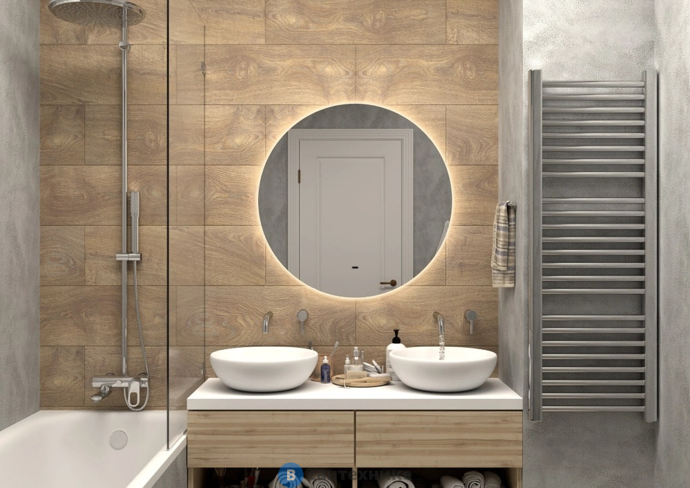 Зеркало Континент Ajour D 800 с бесконтактным сенсором, подогревом, холодная подсветка (ЗЛП2052)