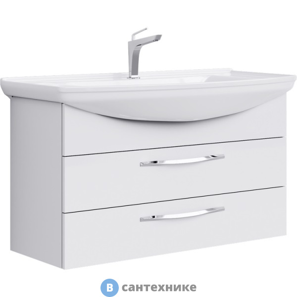 Тумба под раковину Aqwella ALLEGRO 105,5 Agr.01.10/2 (подвесная, белый)