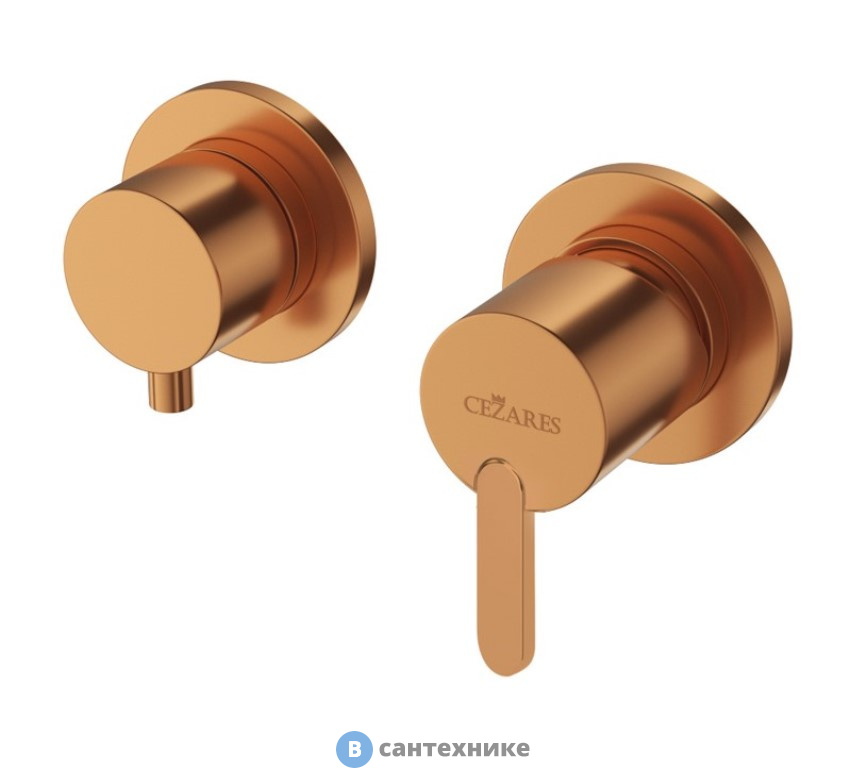 Смеситель Cezares LEAF-VDIM3-SS встраиваемый однорычажный на 3 выхода, sunset