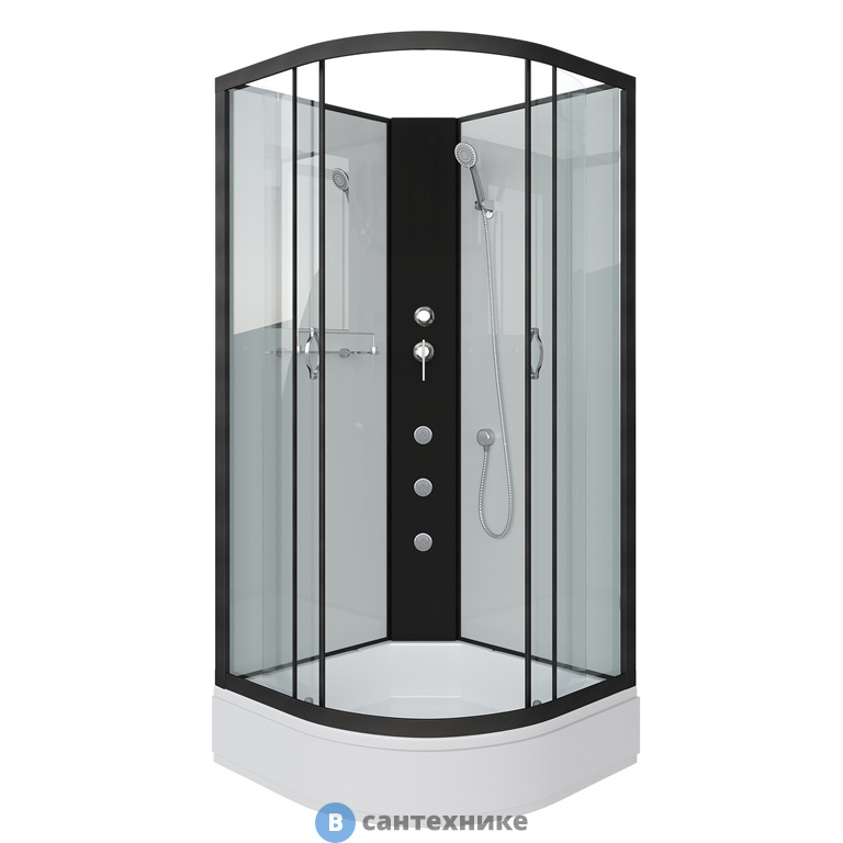 Душевая кабина Niagara NG-6701-14BKG (900х900х2000) средний поддон, стекло прозрачное