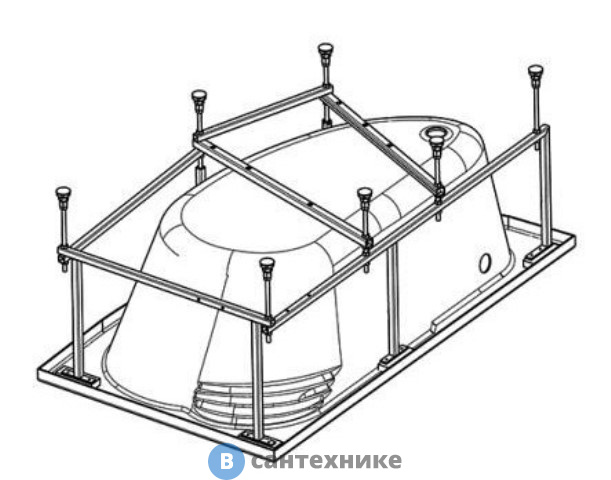 Монтажный комплект к ванне Santek Гоа 150х100, левосторонней и правосторонней (1WH112428)