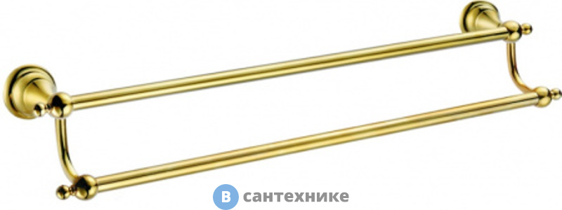 Полотенцедержатель AZARIO ELVIA трубчатый двойной 60 см, золото (AZ-91102G)