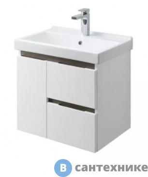 картинка Тумба под раковину Акватон Рене 60 Белый/Грецкий орех (1A258501NRC80)