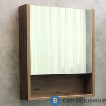 картинка Зеркало-шкаф Comforty Марио-60 дуб тёмный