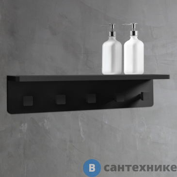 картинка Вешалка с полкой ABBER Stein AS1651MB черная матовая