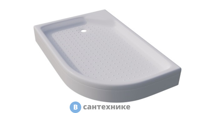 Душевой поддон Тритон ПД16 120х80 1/4 круга, низкий, левый (ПД16) без сифона