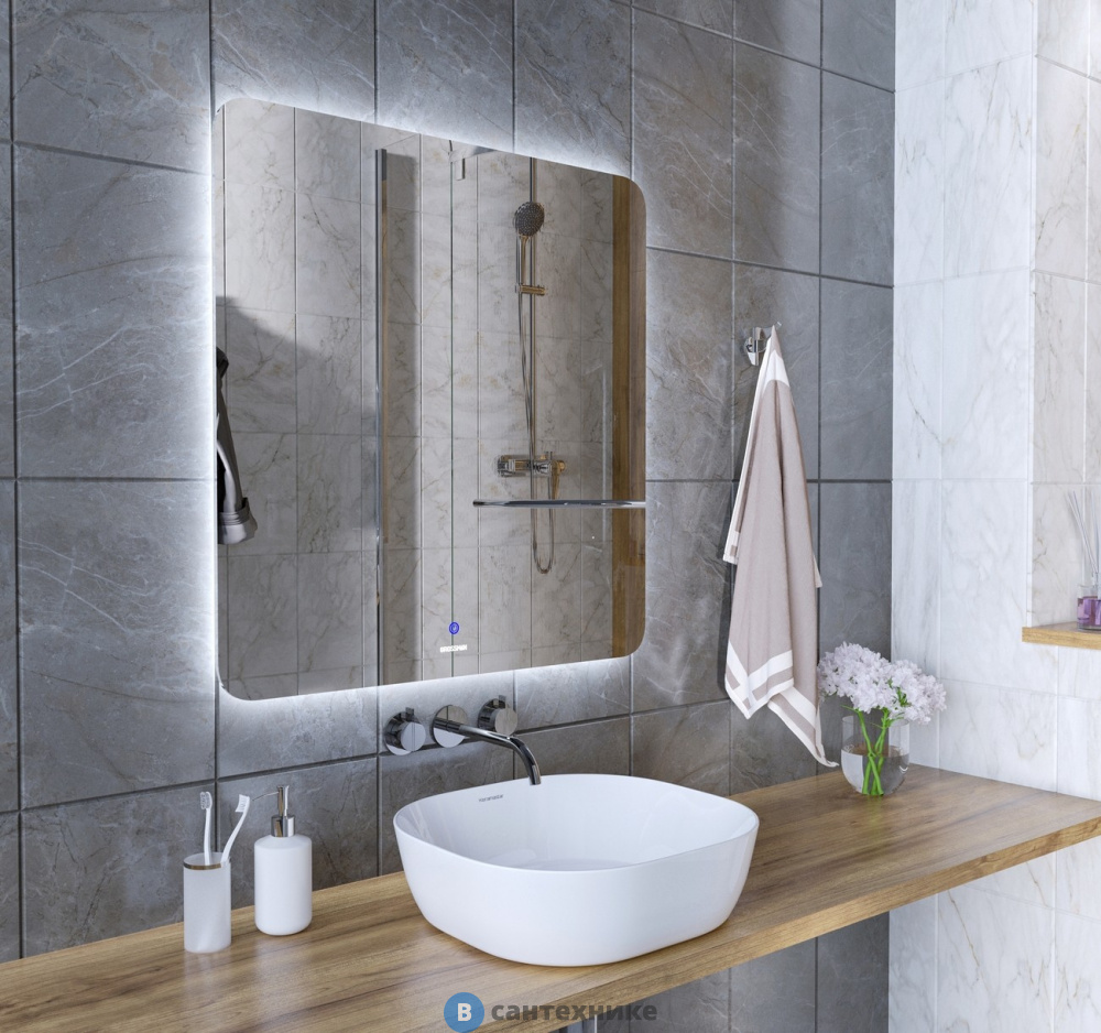 Зеркало Grossman ELEGANS-промо (900*800*45) LED с сенсорным выключателем (1790801)