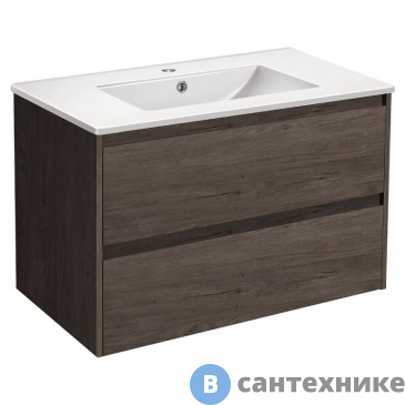 картинка Тумба под раковину Vincea Gio 800 подвесная, 2 выкатных ящика soft-close, R.Oak (VMC-2G800RO)