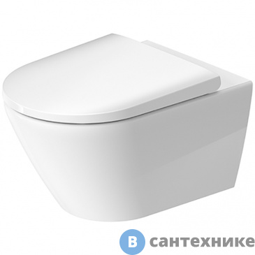 картинка Унитаз подвесной Duravit D-Neo 45770900A1 безободковый, с сиденьем