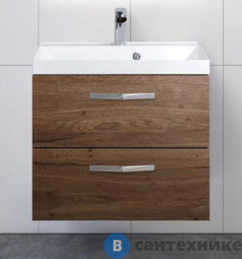 картинка Тумба под раковину BelBagno 60 см AURORA-600-2C-SO-RT подвесная с двумя выкатными ящиками, Rovere Tabacco