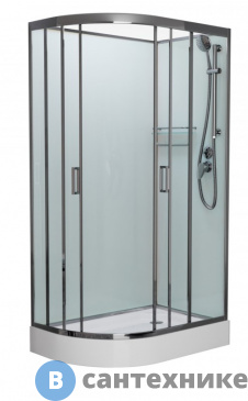 картинка Душевая кабина Frank F412R Brilliant правосторонняя низкий поддон б/к (без крыши)