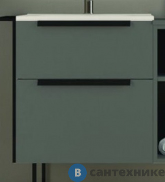 картинка Тумба под раковину Cezares URBAN 55160 с двумя выдвижными ящиками, Grigio opaco, 74x46x62