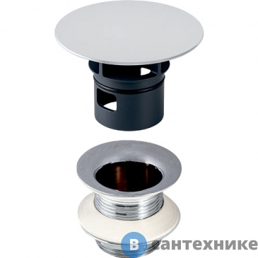 картинка Донный клапан Geberit 152.050.21.1 с крышкой д/раковин без перелива 1 1/4х50 (хром)