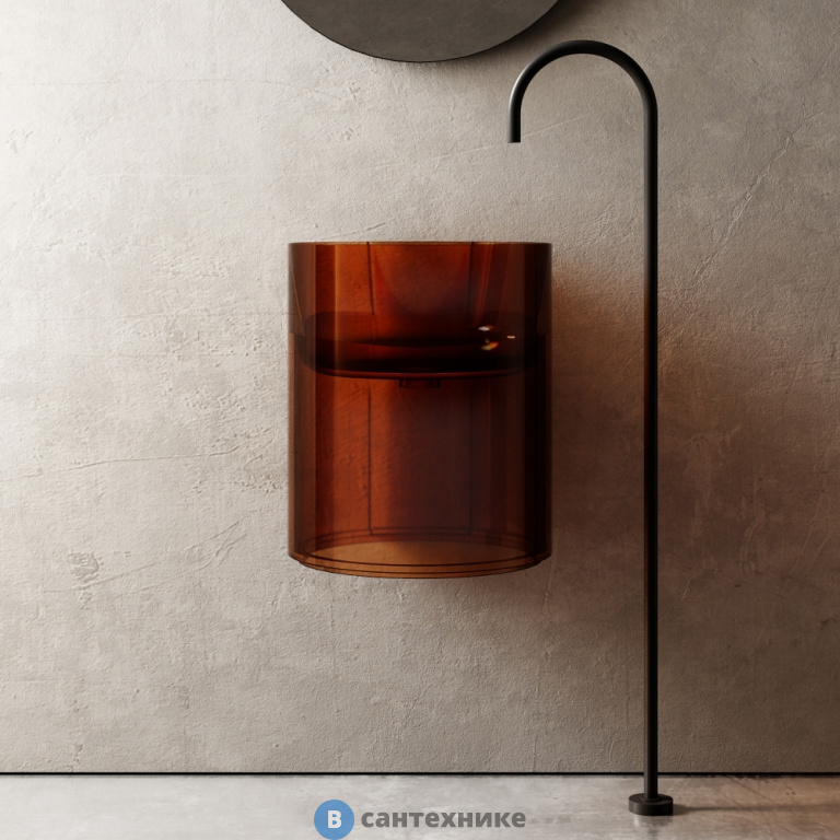 Раковина ABBER Kristall AT2704Opal подвесная прозрачная коричневая