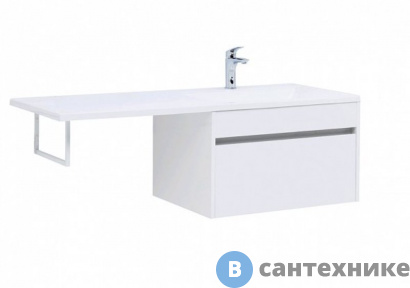 картинка Тумба под раковину Aquanet Токио 68 подвесная 1 ящик белый глянец (236917)
