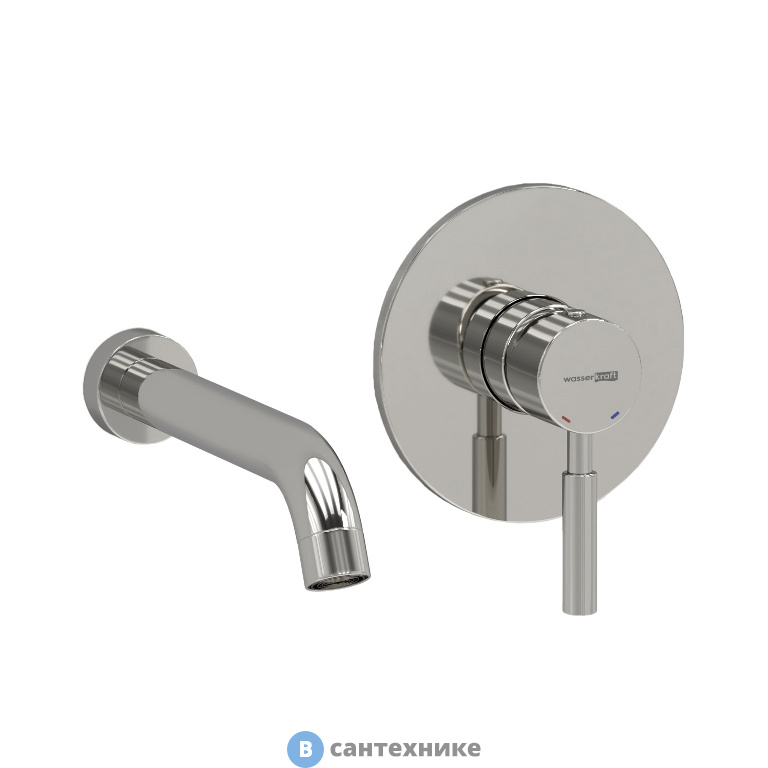 Смеситель WasserKRAFT A41513 встраиваемый набор для раковины, хром