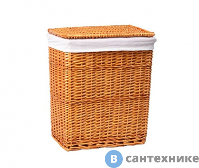 картинка Плетеная корзина WasserKRAFT Ammer WB-370-L для белья с крышкой прутья ивы