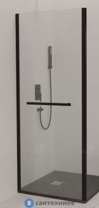 Боковая панель RGW Z-060-2B чёрный/Прозрачное/6 мм 80*195 (352206208-14)