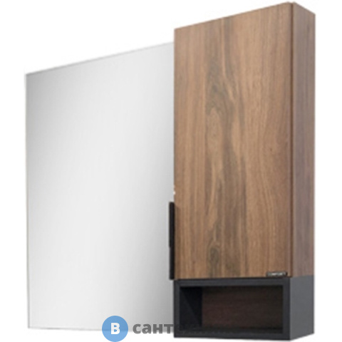 Зеркало-шкаф Comforty Штутгарт-75 дуб тёмно-коричневый